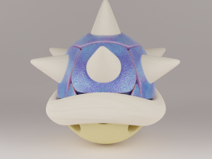 Shells and Blue shell spiny shell 3D Model