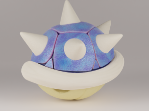 Shells and Blue shell spiny shell 3D Model