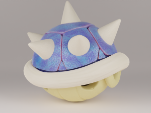 Shells and Blue shell spiny shell 3D Model