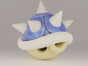 Shells and Blue shell spiny shell 3D Model
