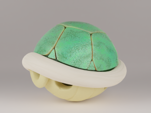 Shells and Blue shell spiny shell 3D Model