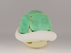 Shells and Blue shell spiny shell 3D Model