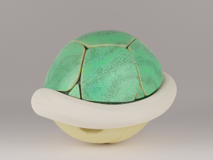 Shells and Blue shell spiny shell 3D Model