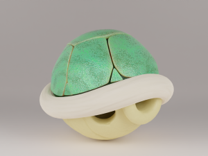 Shells and Blue shell spiny shell 3D Model