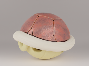Shells and Blue shell spiny shell 3D Model