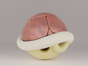 Shells and Blue shell spiny shell 3D Model