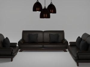 Furniture set Sofa and lights 3D Model