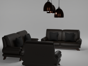 Furniture set Sofa and lights 3D Model