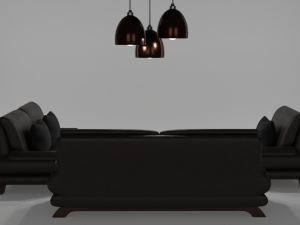 Furniture set Sofa and lights 3D Model
