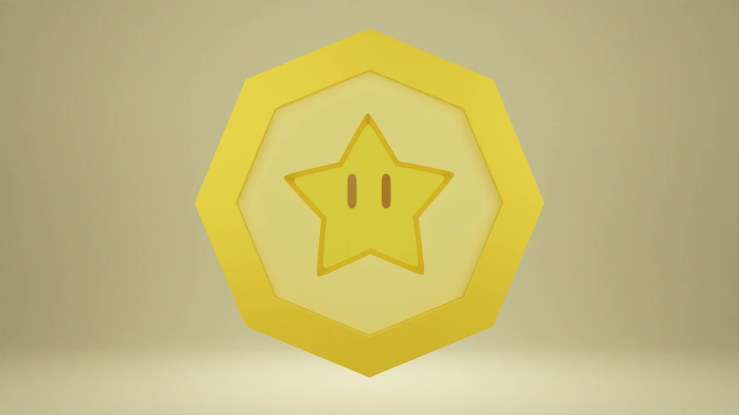 Star Medal Super Mario 3D Model .c4d .max .obj .3ds .fbx .stl .blend