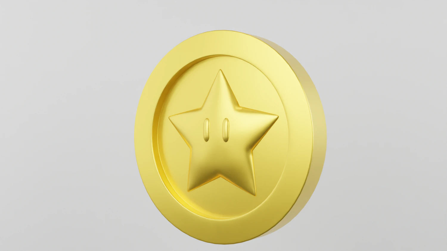 Star Coin Mario 3D Model .c4d .max .obj .3ds .fbx .stl .blend