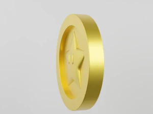 Star Coin Mario 3D Model