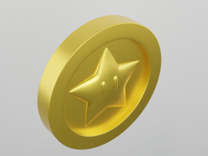 Star Coin Mario 3D Model