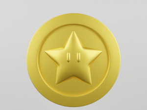 Star Coin Mario 3D Model