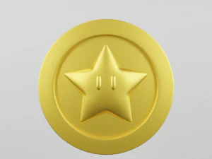 Star Coin Mario 3D Model