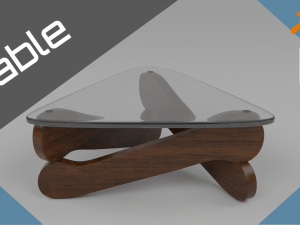 Furniture table with glass 3D Модель