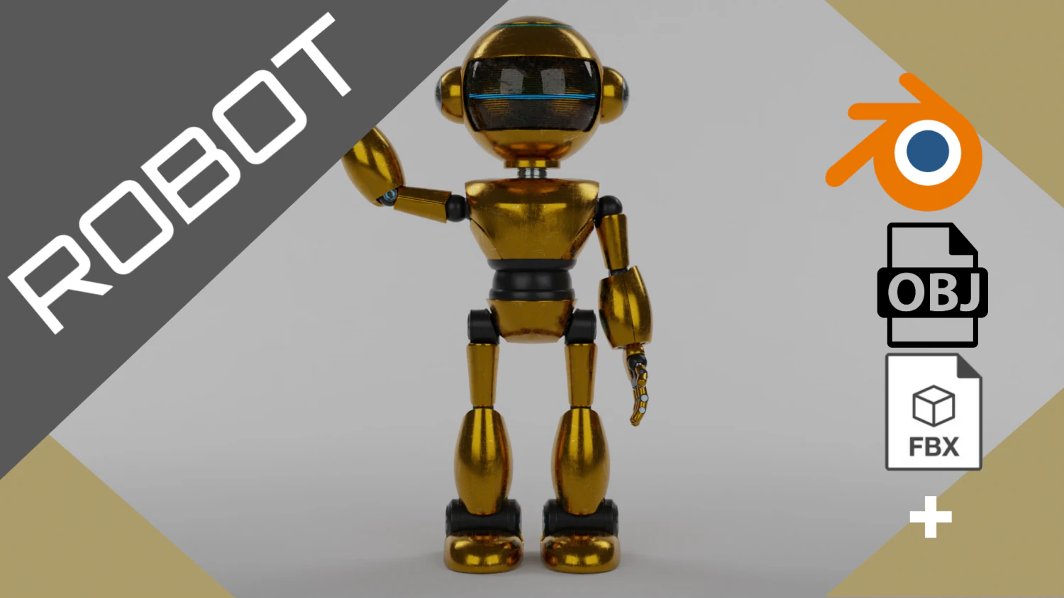 Robot 3D Model .c4d .max .obj .3ds .fbx .stl .blend