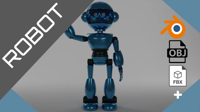 Robot Modello 3D .c4d .max .obj .3ds .fbx .stl .blend 