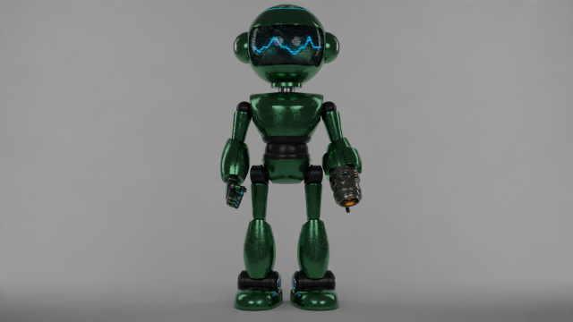 Robot 3D Model .c4d .max .obj .3ds .fbx .stl .blend 