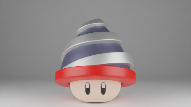 Drill Mushroom Mario 3Dモデル .c4d .max .obj .3ds .fbx .stl .blend 
