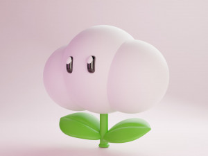 Cloud flower Mario Modelo 3D