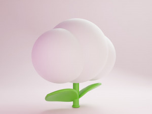 Cloud flower Mario Modelo 3D