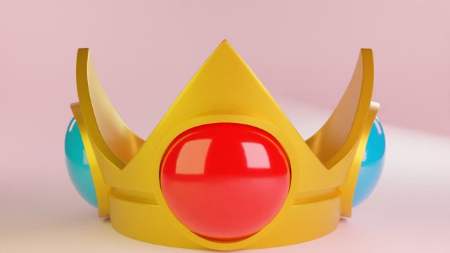 Princess Peachs Crown Mario 3Dモデル .c4d .max .obj .3ds .fbx .stl .blend 
