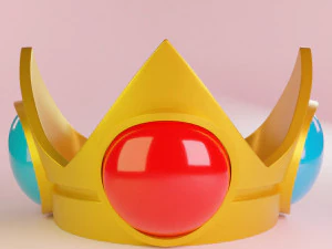 Mahkota Putri Persik Mario Model 3D