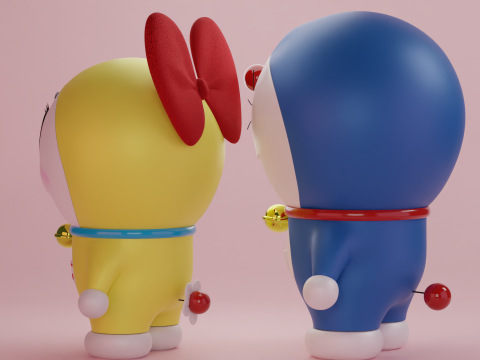 Doraemon and Dorami 3D 模型