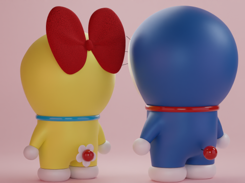 Doraemon and Dorami 3D 模型