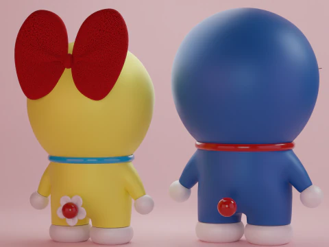 Doraemon e Dorami Modelo 3D