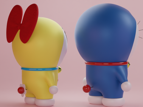 Doraemon and Dorami 3D 模型