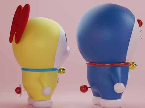 Doraemon and Dorami 3D 模型