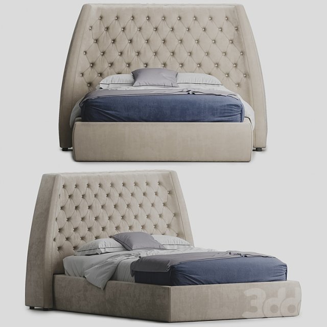 Bed GC1726 3D Model .c4d .max .obj .3ds .fbx .stl .blend