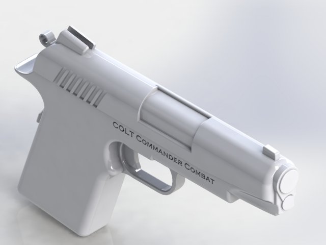 Pistol 3D Model .c4d .max .obj .3ds .fbx .stl .blend 