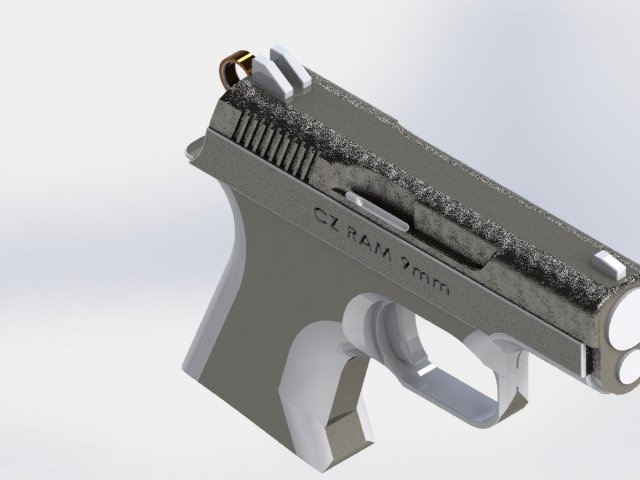 Pistol 3D Model .c4d .max .obj .3ds .fbx .stl .blend 