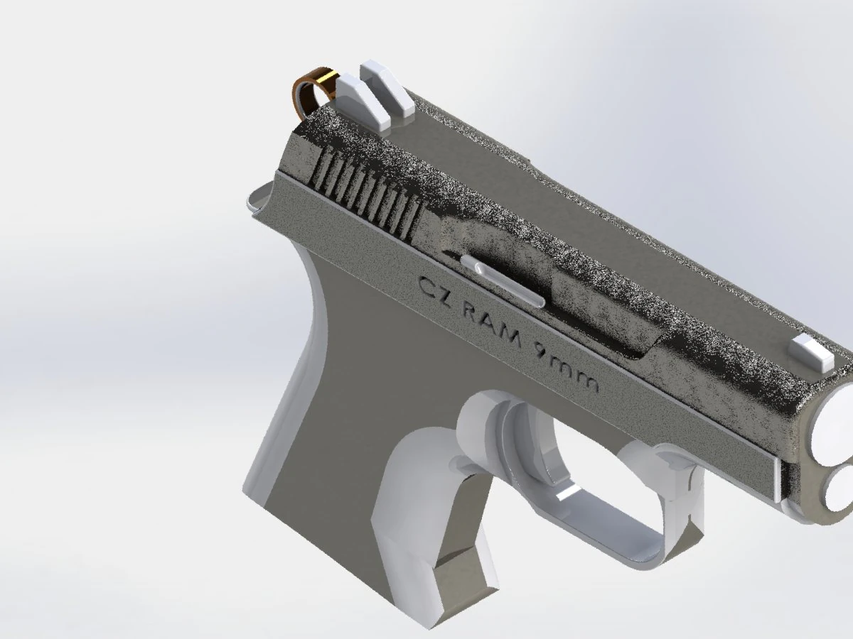 Pistol 3D Model .c4d .max .obj .3ds .fbx .stl .blend 