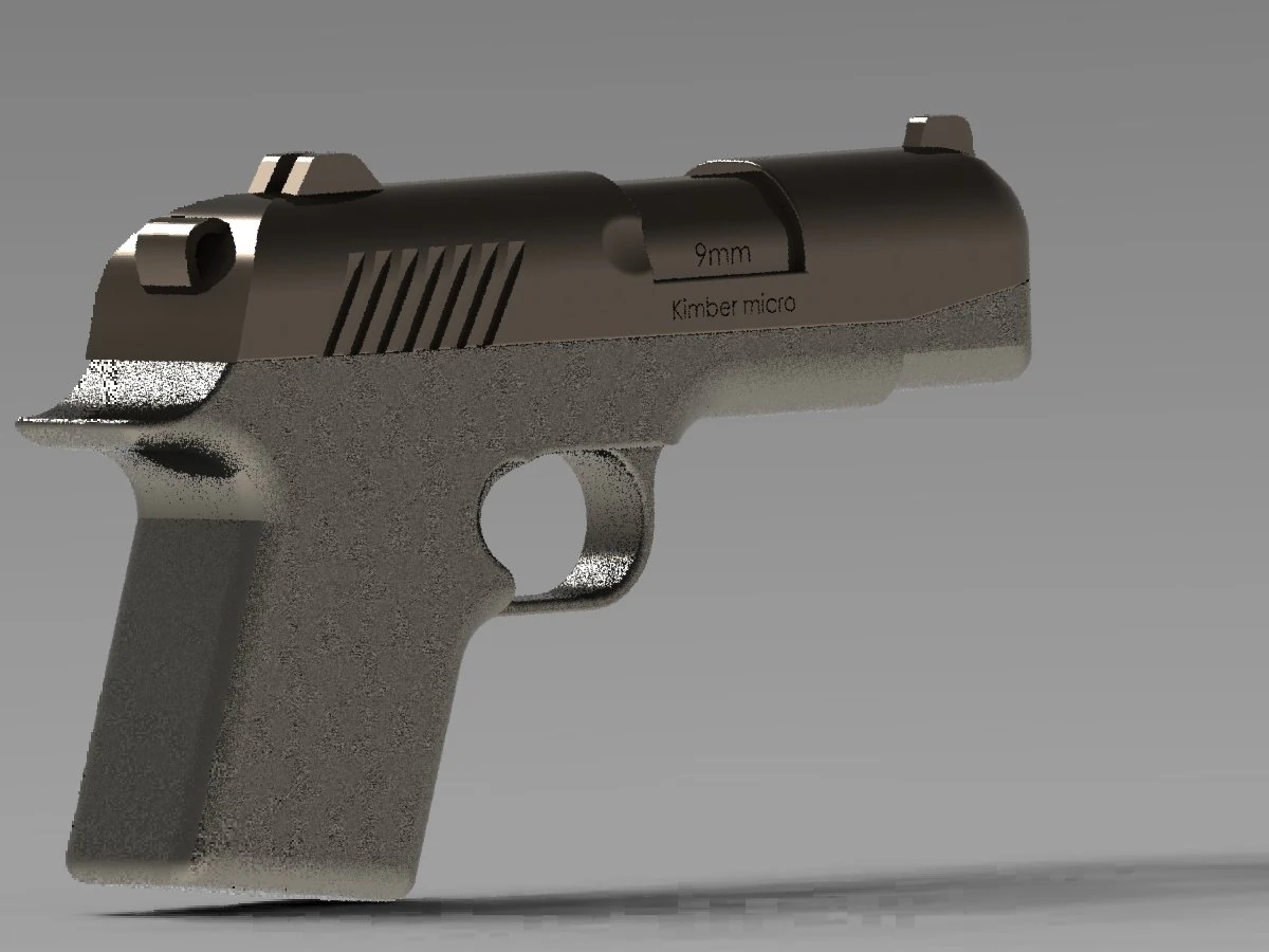 Pistol 3D Model .c4d .max .obj .3ds .fbx .stl .blend 