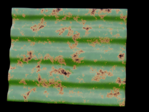 Painted green rusty metar profiled sheet 3D Model