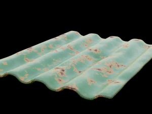 Painted green rusty metar profiled sheet 3D Model