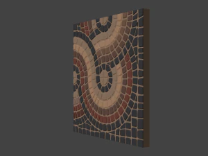 Decorative square corner tiles 3D Model