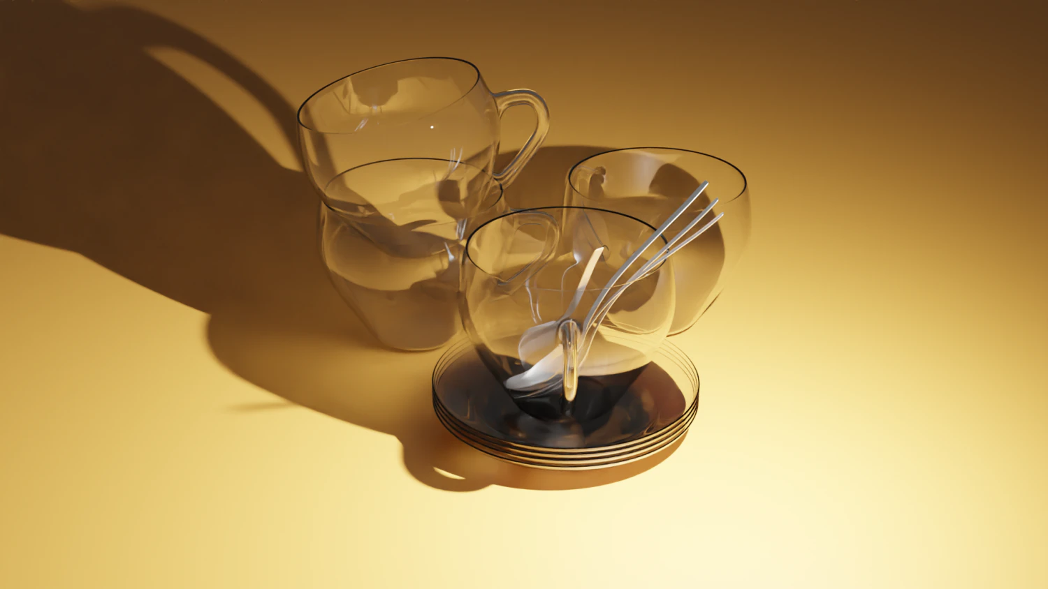Tea service 3D Model .c4d .max .obj .3ds .fbx .stl .blend