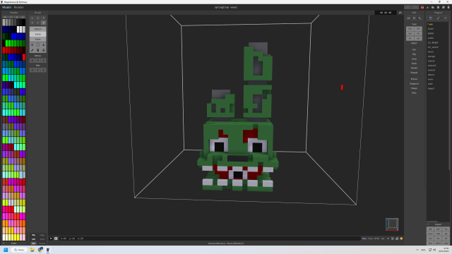 Springtrap head Voxel 3D Model .c4d .max .obj .3ds .fbx .stl .blend 