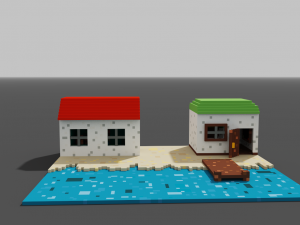 2 House and sea Modelo 3D