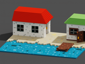 2 House and sea Modelo 3D