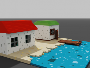 2 House and sea Modelo 3D
