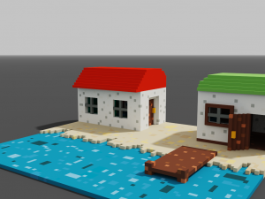 2 House and sea Modelo 3D