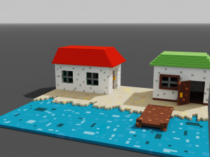 2 House and sea Modelo 3D