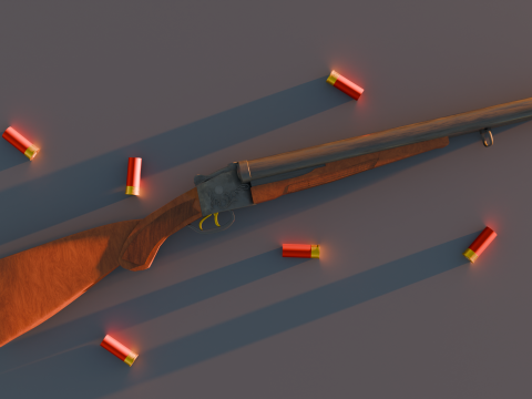 Double Barrel Shotgun Modèle 3D