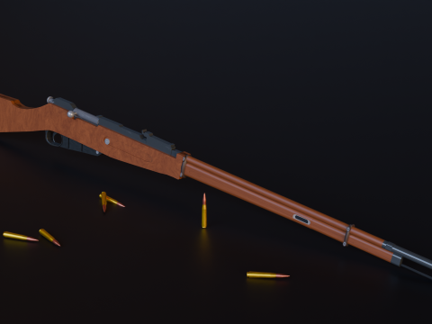 Mosin Nagant Low Poly Modelo 3D